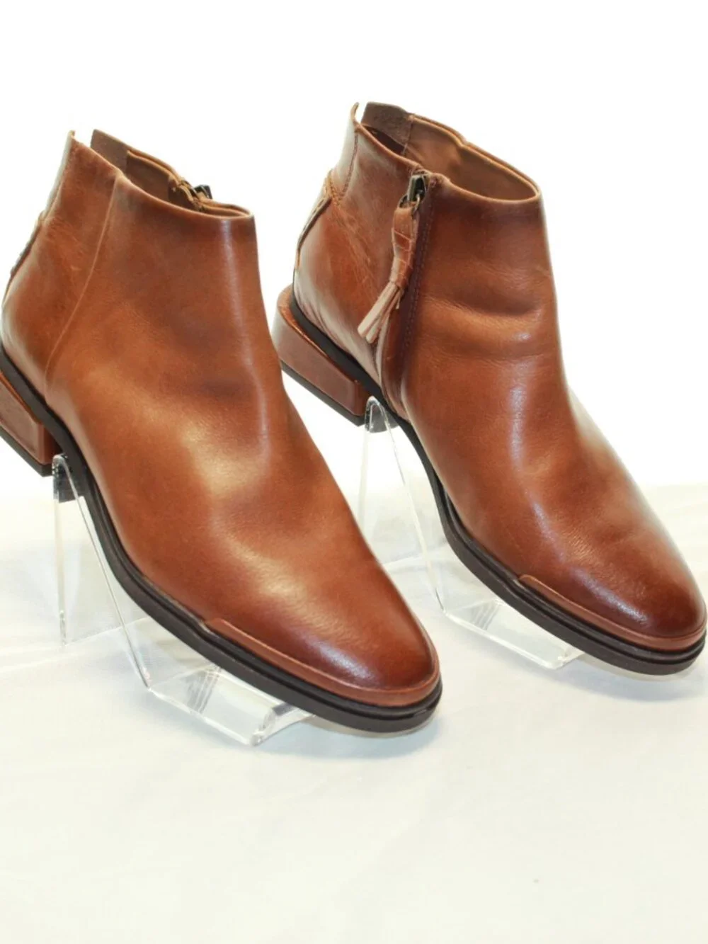 Sarto by Franco Sarto SZ 8M Saddle Brown NEMI Soft Leather Side Zip Ankle Boots